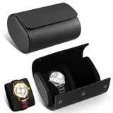 MeYuxg Uhrenrolle, Reisende Uhrenbox, Uhrenaufbewahrung, 2 Watch Box, Uhrenbox Herren zum Aufbewahrungs, Organizer und Display, Zubehör für Uhren, Uhren Aufbewahrungsbox, Schwarz