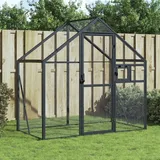 KOIECETA Voliere Vogelvoliere mit Wire Mesh Grids Vogelkäfig für Außenbereich Vogelhaus Papageienkäfig Papageienvoliere Anthrazit 179x100x185 cm Aluminium