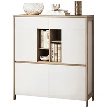 furn.design Highboard 111 x 125 cm Weiß / Eiche