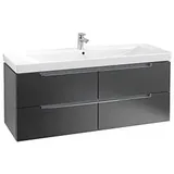 Villeroy & Boch Villeroy&Boch Subway 2.0 XL Waschtischunterschrank A69810PD,128,7x52x44,9cm,Black Matt,Griff chrom