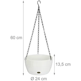 Relaxdays Blumenampel mit Wasserspeicher 60 cm 2er Set