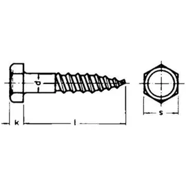 E-NORMpro Sechskant-Holzschraube DIN 571 8 x 70 100 Stück