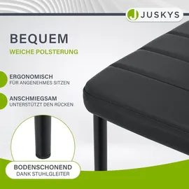 Juskys Essgruppe Dalya - Set mit Esstisch & Stühlen für 4 Personen - Esszimmergarnitur in Schwarz