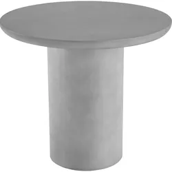 tectake® Runder Gartentisch, minimalistisches Design, formstabiles Magnesiumoxid, inkl. Bodenschoner, 86,5 x 75,5 cm