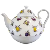 Jameson + Tailor Teekanne Teekanne mit Motiv, Tea for One Brillantporzellan weiß