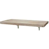 Mendler Wandtisch HWC-H48, Wandklapptisch Wandregal Tisch, klappbar Massiv-Holz - 120x60cm naturfarben