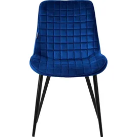 ML-Design Esszimmerstuhl Samt dunkelblau 6er Set