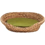 XXXLutz Xxxl Tierbett, Wasserhyazinthe oval, Naturfarben, Olivgrün, Naturmaterialien, Uni, Füllung: Vlies, 40x14x53 cm, pflegeleicht, Bezug abnehmbar und waschbar, dekorativ, Tiermöbel