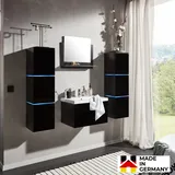 Home Deluxe - Badmöbel Komplettset Wangerooge Made In Germany Farbe: Schwarz, Größe: Xl Badezimmermöbel Waschtisch Badmöbelset Badezimmer