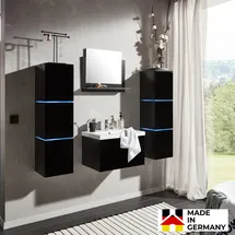 Home Deluxe - Badmöbel Komplettset Wangerooge Made In Germany Farbe: Schwarz, Größe: Xl Badezimmermöbel Waschtisch Badmöbelset Badezimmer
