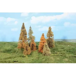7 Lärchen Herbstlich 7-11 cm Modell von HEKI 1:87