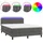 vidaXL Boxspringbett mit Matratze & LED Dunkelgrau 140x190 cm Samt
