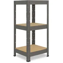 shelfplaza Schwerlastregal Stahl 90x60x60 cm grau 3 Böden