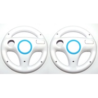 2x Nintendo Wii Lenkrad SET weiß white Mario Kart Controller Zubehör Wheel