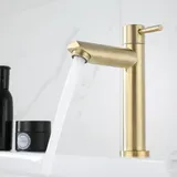 Retro-badarmatur – Gebürstetes Goldwaschbecken, Vintage-stil Für Ankleidezimmer, Kaltwasser, G1/2