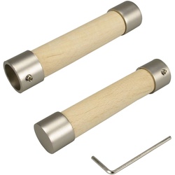 Gardinenstangen-Endstück LIEDECO „Baton“ Gardinenstangenendstücke Gr. 2 St., beige (ahorn) Gardinenstangen-Endstücke für Gardinenstangen Ø 16 mm