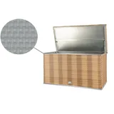 dynamic24 Auflagenbox, Polyrattan Gartentruhe 115x60x60cm Box grau