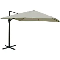 Mendler Gastronomie-Ampelschirm HWC-A96, 3,5x3,5m (Ø4,95m) Polyester Alu/Stahl 25kg ~