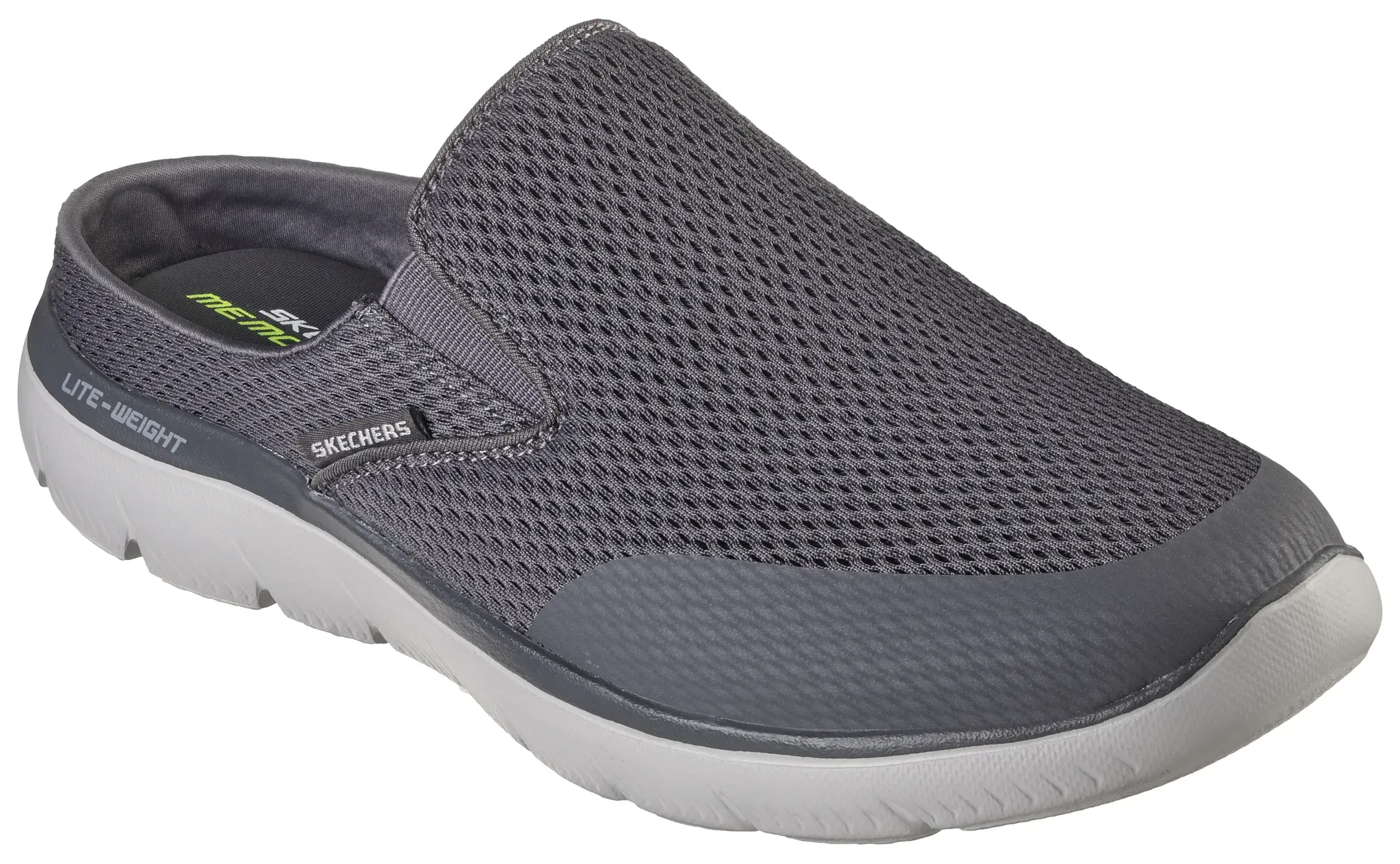 Clog SKECHERS "SUMMITS", Herren, Gr. 46, grau, Textil, sportlich, Schuhe Sommerschuh, Sommerschuh, Schlappen, Urlaub, im sportiven Look