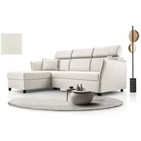 AN-MOEBEL4U Ecksofa Boris Schlafsofa mit Bettkasten, mit Schlaffunktion beige