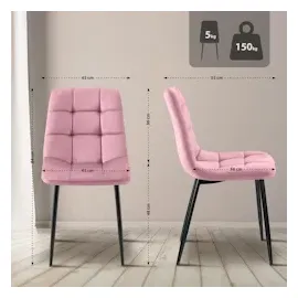 CLP Esszimmerstuhl Antibes Samt rosa