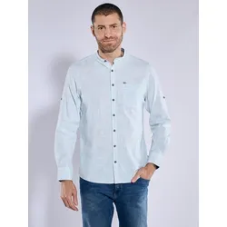 engbers Herren Langarm-Hemd gestreift grün regular Stehkragen - 4XL