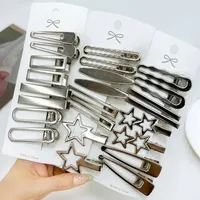 24 Stück Silber Haarspangen Damen Metall Haarschmuck Mädchen Hair
