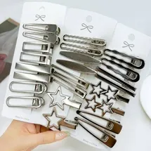 24 Stück Silber Haarspangen Damen Metall Haarschmuck Mädchen Hair