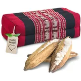 livasia Stützkissen Yogakissen (Classic) vegan und handgefertigt, 17x34x12cm, Kapok rot