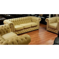 JVmoebel Wohnzimmer-Set Chesterfield 3+2+1 Sitzer Wohnzimmer Garnitur Sofa Couch, (3-St., Sofas 3 + 2 + Sessel), Made in Europa gelb