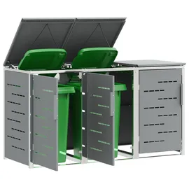 vidaXL Mülltonnenbox Edelstahl 1 x 1 m grau