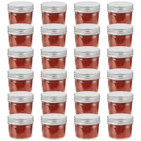 VidaXL Marmeladengläser mit Silbernen Deckeln 24 Stk. 110 ml