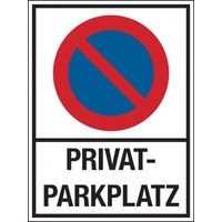 Dreifke® Parkverbotsschild, Privatparkplatz, Symbol: Eingeschränktes Haltverbot, 400 x 300 mm, Aluverbund 1 Stk.