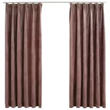 vidaXL Verdunkelungsvorhänge Haken 2 Stk. Samt Antik-Rosa 140x175cm