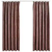 vidaXL Verdunkelungsvorhänge Haken 2 Stk. Samt Antik-Rosa 140x175cm