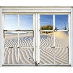 Wandsticker QUEENCE "Strand", beige (natur), T:0,1cm, Wandtattoos, Wandsticker, Wandbild, selbstklebend, Strand