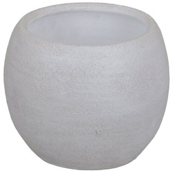 tegawo Übertopf Lava, Keramik, bauchig, handgemacht weiß Ø 18 cm x 16 cm