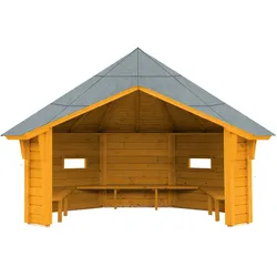 Wolff Finnhaus Wetterschutzhütte / Grillhütte  naturbelassen Ohne Grillanlage