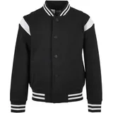 URBAN CLASSICS Inset College Bomberjacke Black / White 110-116 cm