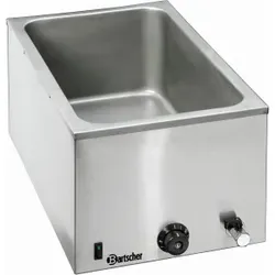 Bartscher 1/1 GN Bain Marie Wärmebehälter mit Hahn, Tischgerät ausgelegt für 1/1GN Behälter, Tiefe: 200 mm