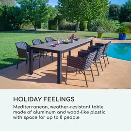 Blumfeldt Menorca Expand Gartentisch 213 x 95 x 76 cm Grau