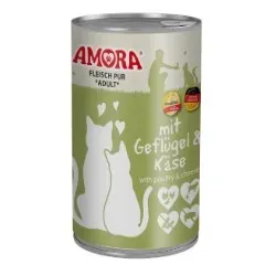 Amora Cat Fleisch Pur mitgeflügel & Käse 6x400g