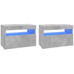 vidaXL TV-Schränke LED-Leuchten 2 Stk. Betongrau 60x35x40 cm