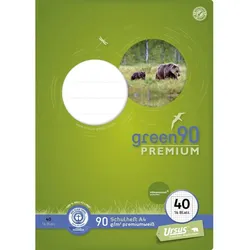 Heft - LIN40, A4, 16 Blatt, 90 g/qm, 5 mm kariert mit Umrandung