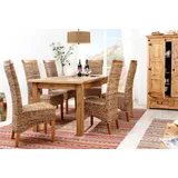Schöne Geflechtstühle mit Teak, Esszimmerstühle, Stühle, Rattanstuhl, Stuhl