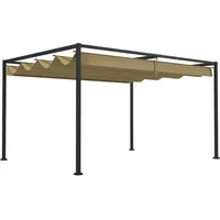 Outsunny Pergola 4x3m Garten Pavillon, Terrassendachung aus Stahl, Gartenpavillon