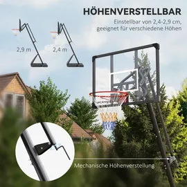 sportnow Basketballkorb schwarz B/H/L: ca. 70,5x111x350 cm, - schwarz