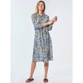 GOLDNER Blusenkleid mit Hemdkragen Sommerkleid Blau/Orange 42