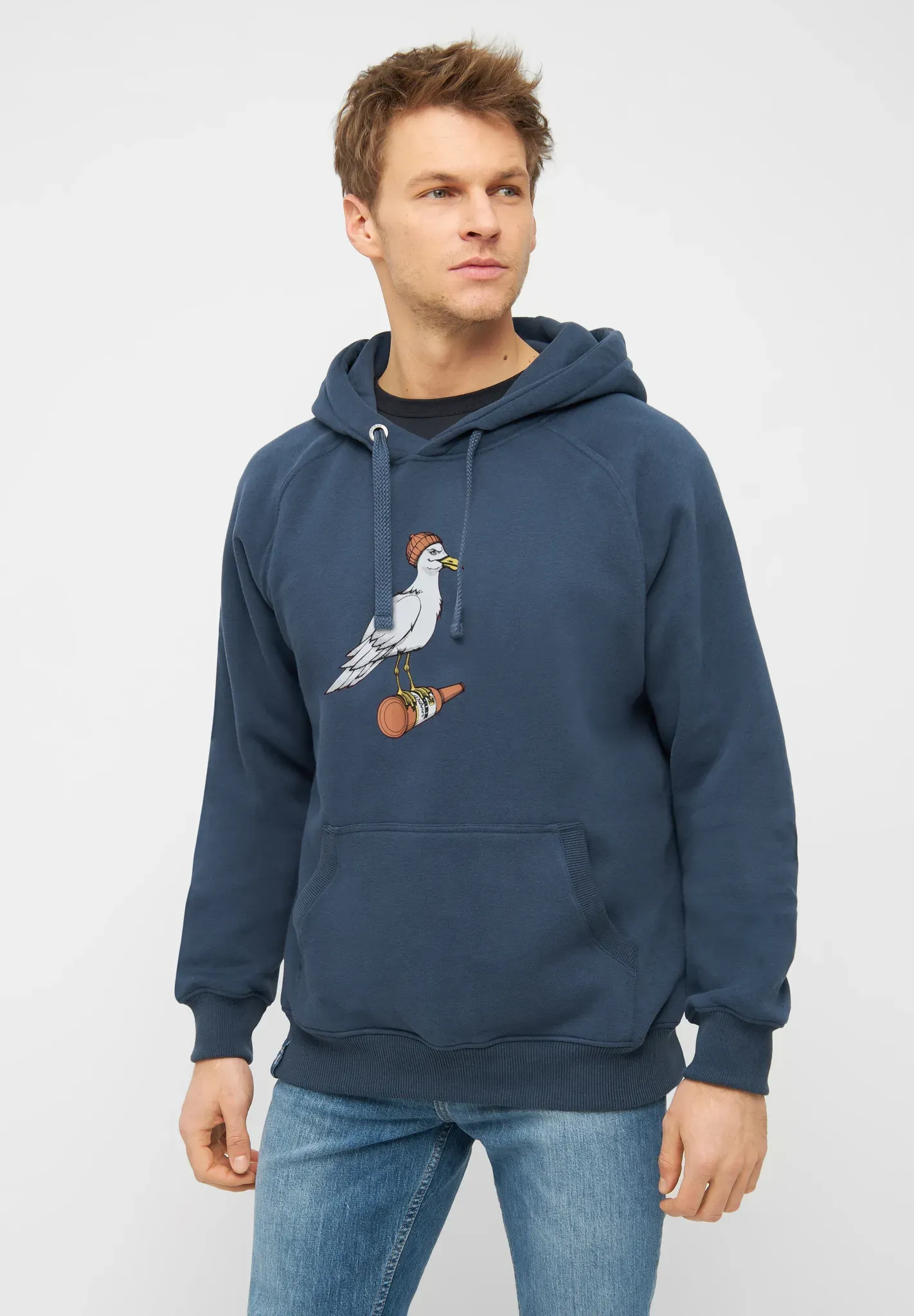 Sweatshirt DERBE "Sturmmöwe" Gr. L, blau (navy) Herren Sweatshirts Made in Portual