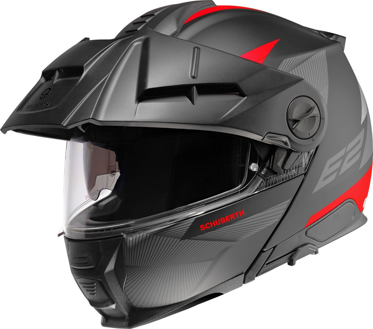 Schuberth E2 Defender Helm, zwart-rood, 3XL Voorman